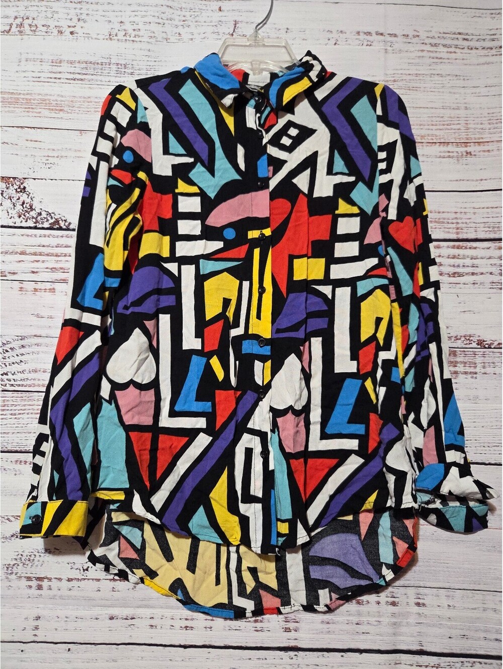 Big Dart Button-Up Shirt Size EUR 40 Color Multi Geometric Pattern Casual